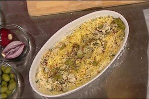 Maccheroncini olive pane croccante